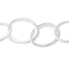 27x23mm Silver plated Brushed Oval Link Chain by the foot - BeadsofCambay.com