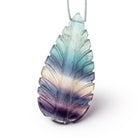 44.5x22mm Fluorite Hand Carved Pear Focal Bead 1 piece - Beadsofcambay.com
