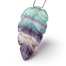 44.5x22mm Fluorite Hand Carved Shoulder Drilled Pear 1 Focal - Beadsofcambay.com