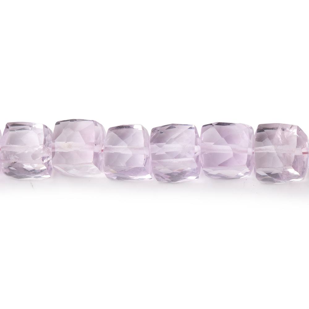 6-7mm Pink Amethyst Faceted Cube Beads 8 inch 30 pieces - BeadsofCambay.com