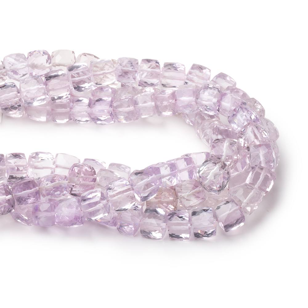 6-7mm Pink Amethyst Faceted Cube Beads 8 inch 30 pieces - BeadsofCambay.com