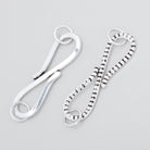 36x11mm Antiqued Sterling Silver S Hook with Dotted Design 1 piece - BeadsofCambay.com