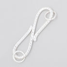 36x10mm Sterling Silver S Hook with Dotted Design 1 piece - BeadsofCambay.com