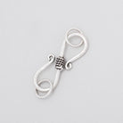 23x8.5mm Antiqued Sterling Silver S Hook Center Rope Design 1 piece - BeadsofCambay.com