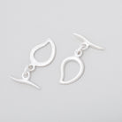 15x11mm Sterling Silver Satin Paisley Toggle 1 piece - BeadsofCambay.com