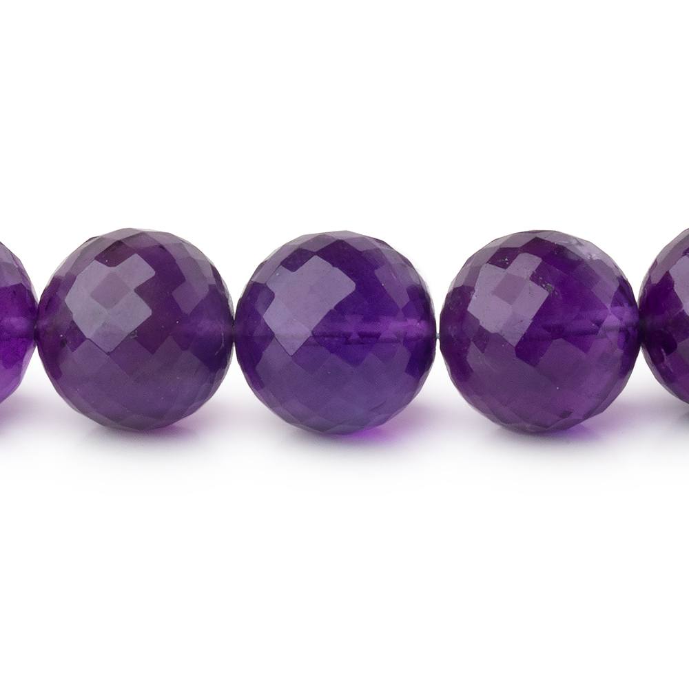 9.5-11mm Dark Amethyst Faceted Round Beads 16 inch 39 pieces - BeadsofCambay.com