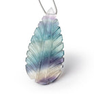 44.8x22mm Fluorite Hand Carved Pear Focal Bead 1 piece - Beadsofcambay.com