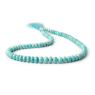 4.5 - 10mm Mongolian Turquoise Plain Rondelle 18 inch 88 beads - Beadsofcambay.com