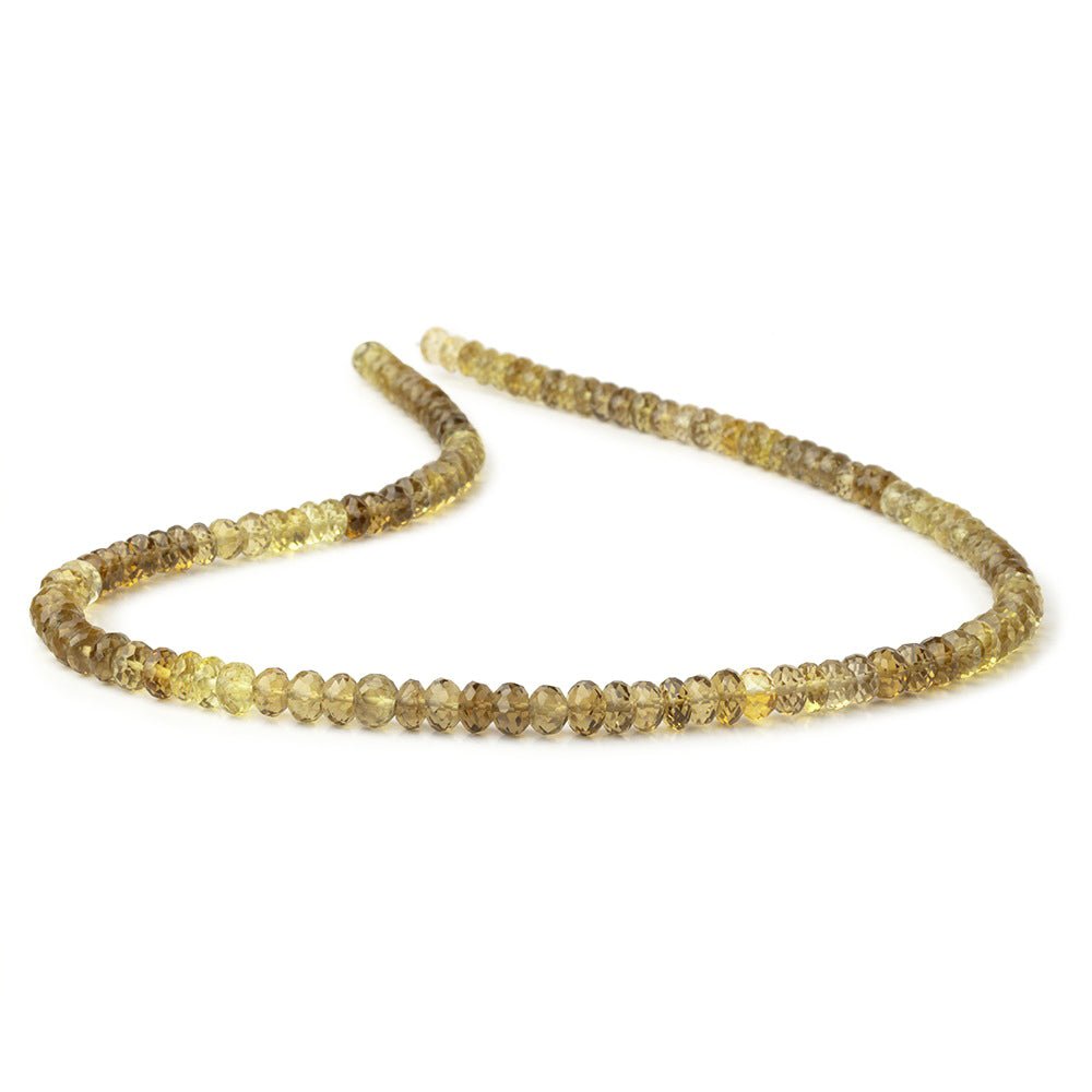 4.5 - 5.5mm Bi - Color Quartz Faceted Rondelle Beads 15 inch 121 pieces AA - Beadsofcambay.com