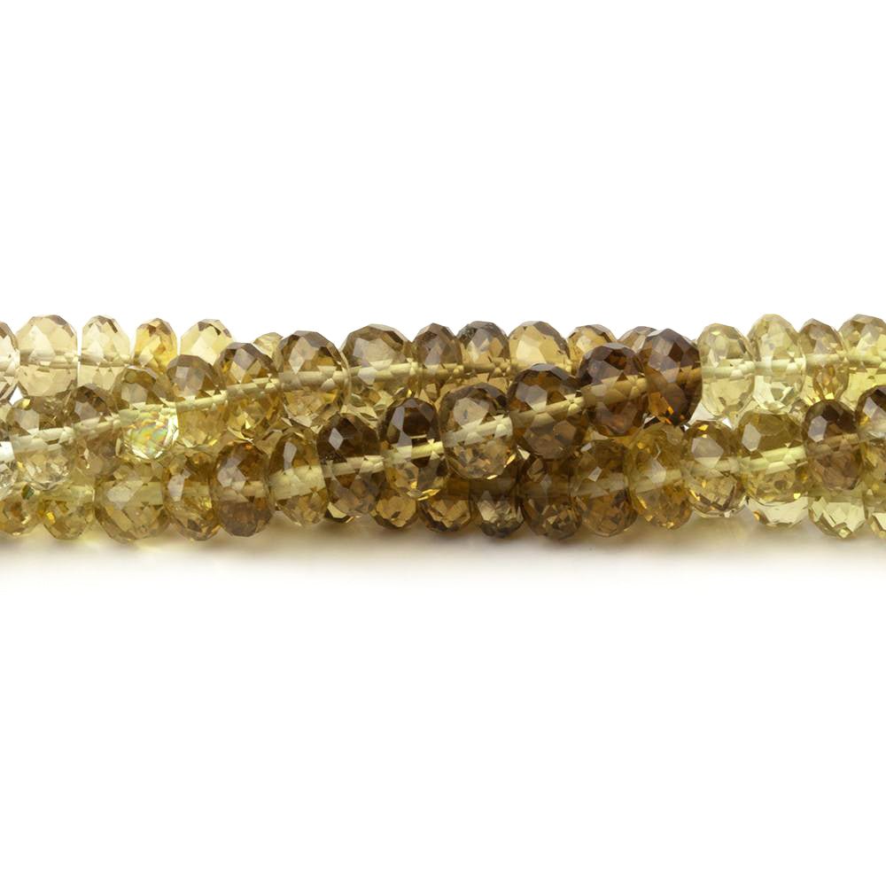 4.5 - 5.5mm Bi - Color Quartz Faceted Rondelle Beads 15 inch 121 pieces AA - Beadsofcambay.com