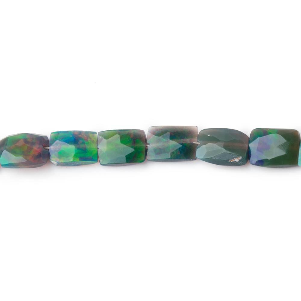 4.5 - 5.5mm Black Ethiopian Opal Faceted Rectangle 6 inch 22 Beads AA - Beadsofcambay.com