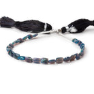 4.5 - 5.5mm Black Ethiopian Opal Faceted Rectangle 6 inch 22 Beads AA - Beadsofcambay.com