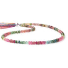 4.5 - 5.5mm Multi Color Tourmaline Faceted Rondelle 16 inch 135 Beads AA - Beadsofcambay.com