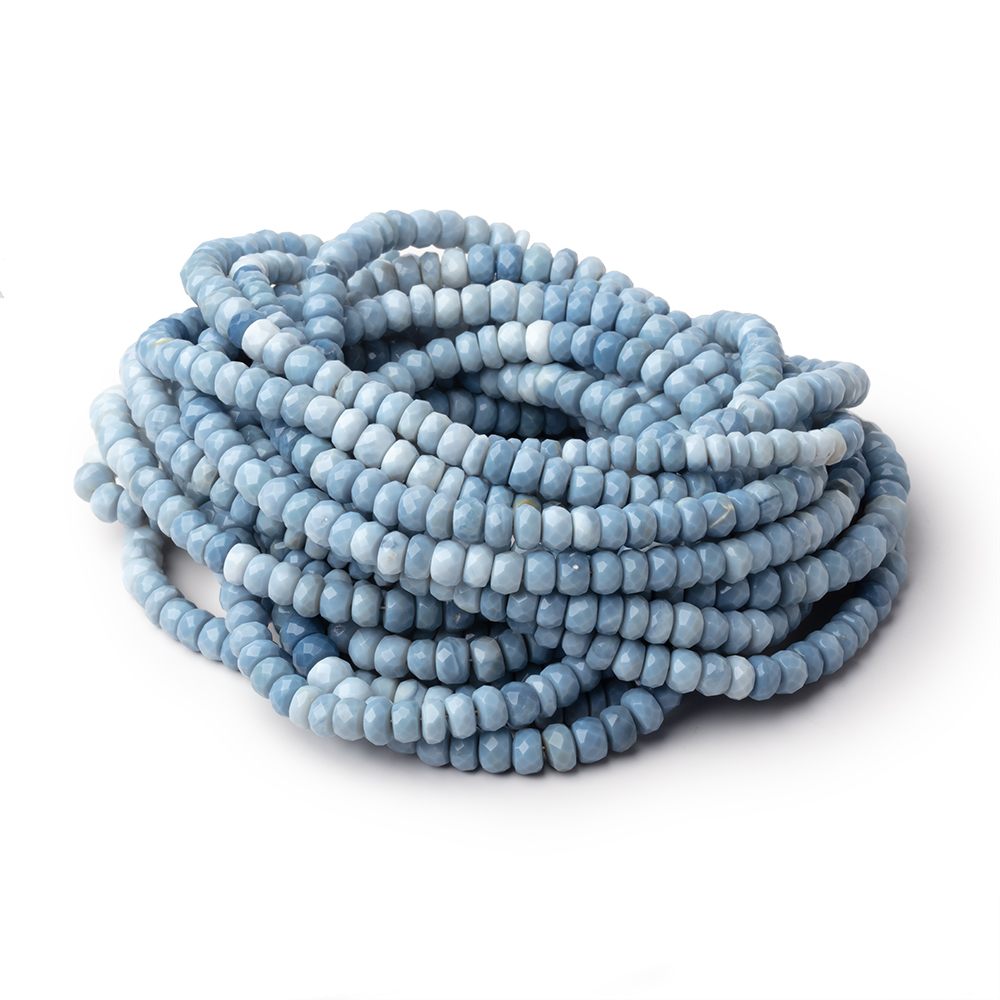 4.5 - 5.5mm Owyhee Blue Opal Faceted Rondelle Beads 16 inch 124 pieces - Beadsofcambay.com