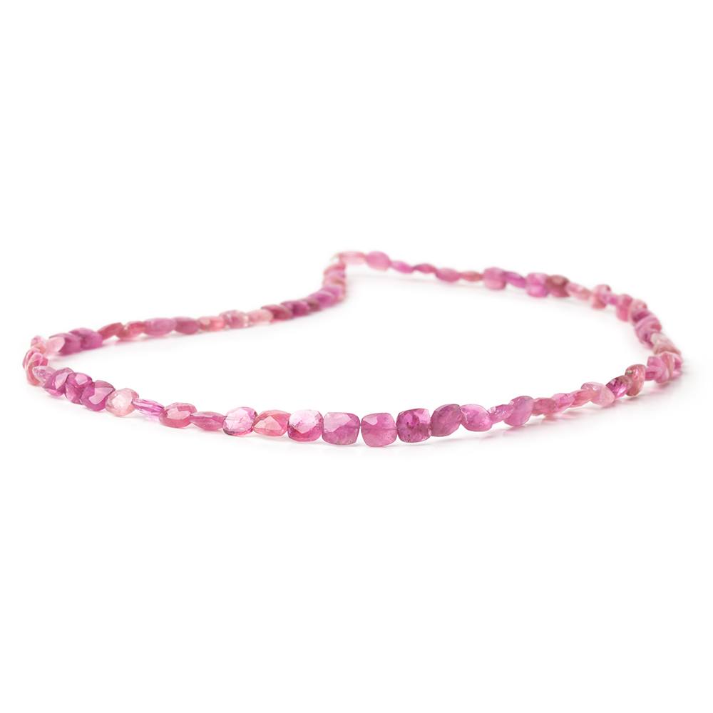 4.5 - 5.5mm Pink Tourmaline Faceted Cushion Beads 16 inch 72 pieces AA - Beadsofcambay.com