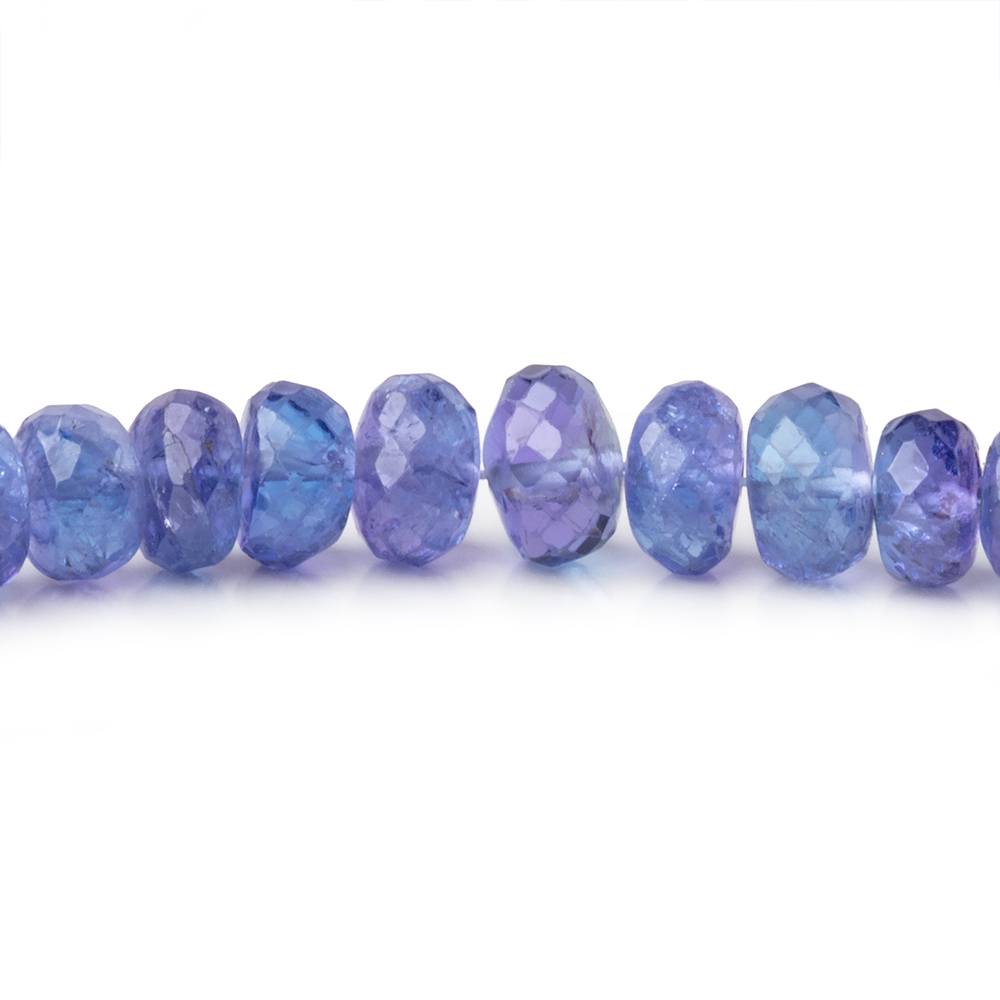 4.5 - 6.5mm Tanzanite Faceted Rondelle Beads 18 inch 130 pieces AAA - Beadsofcambay.com
