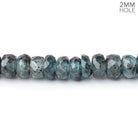 5-6mm Indigo Kyanite 2mm Large Hole Faceted Rondelle Beads 7 inch 53 pieces - BeadsofCambay.com