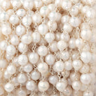 6x5.5-6.5x6mm Off White Petite Ultra Baroque Pearls on .925 Silver Chain - BeadsofCambay.com