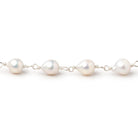 6x5.5-6.5x6mm Off White Petite Ultra Baroque Pearls on .925 Silver Chain - BeadsofCambay.com