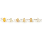 4.5mm Ethiopian Opal Plain Rondelles on .925 Silver Chain - Beadsofcambay.com