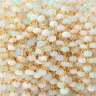 4.5mm Ethiopian Opal Plain Rondelles on Vermeil Hand Wrapped Chain - Beadsofcambay.com