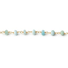 4.5mm Larimar Faceted Rondelle Beads on Vermeil Chain - Beadsofcambay.com