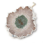 45x43mm Silver Leafed Amethyst Solar Quartz Slice Pendant 1 focal piece - Beadsofcambay.com