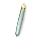 45x6mm Gold Leafed Labradorite Spike focal bead 1 piece - Beadsofcambay.com