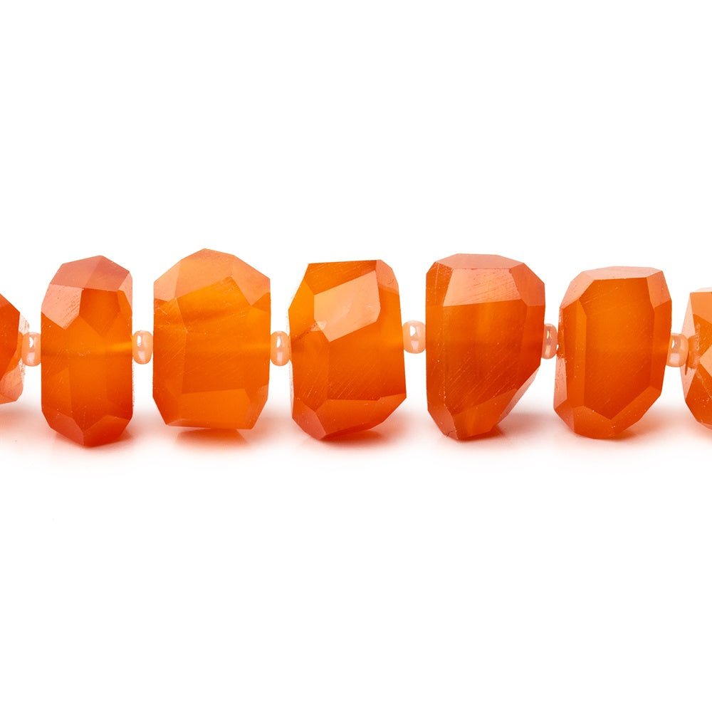 4.5x7 - 7x10mm Carnelian Faceted Nugget 8 inch 26 Beads - Beadsofcambay.com