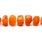 4.5x7 - 7x10mm Carnelian Faceted Nugget 8 inch 26 Beads - Beadsofcambay.com