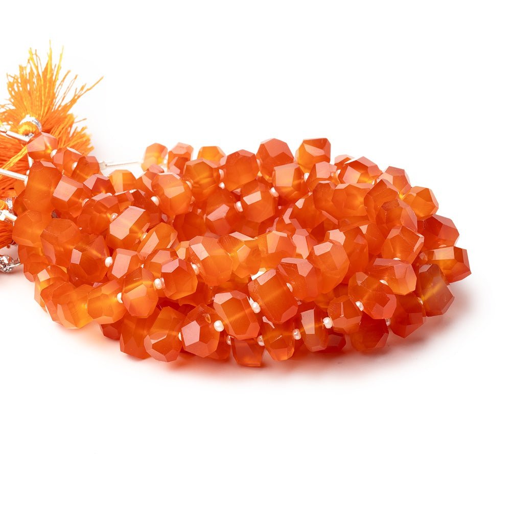 4.5x7 - 7x10mm Carnelian Faceted Nugget 8 inch 26 Beads - Beadsofcambay.com