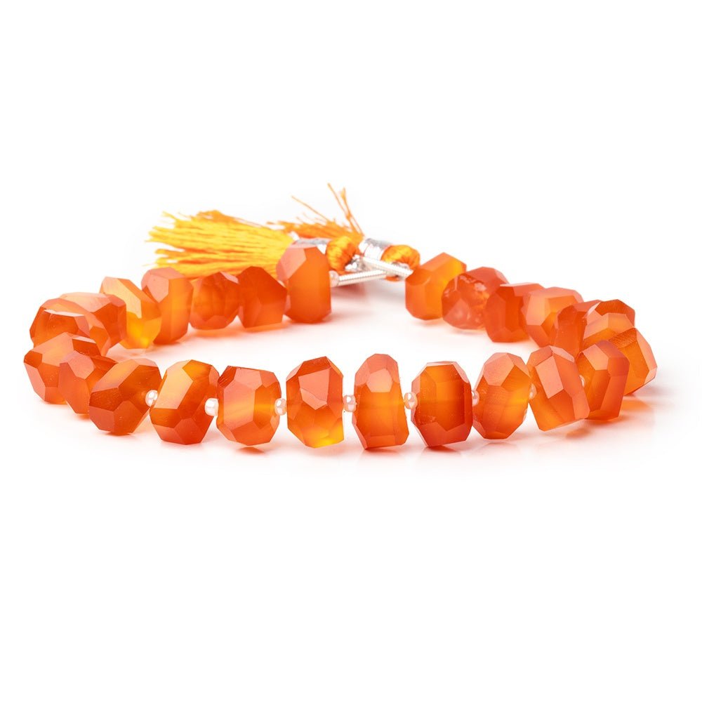 4.5x7 - 7x10mm Carnelian Faceted Nugget 8 inch 26 Beads - Beadsofcambay.com