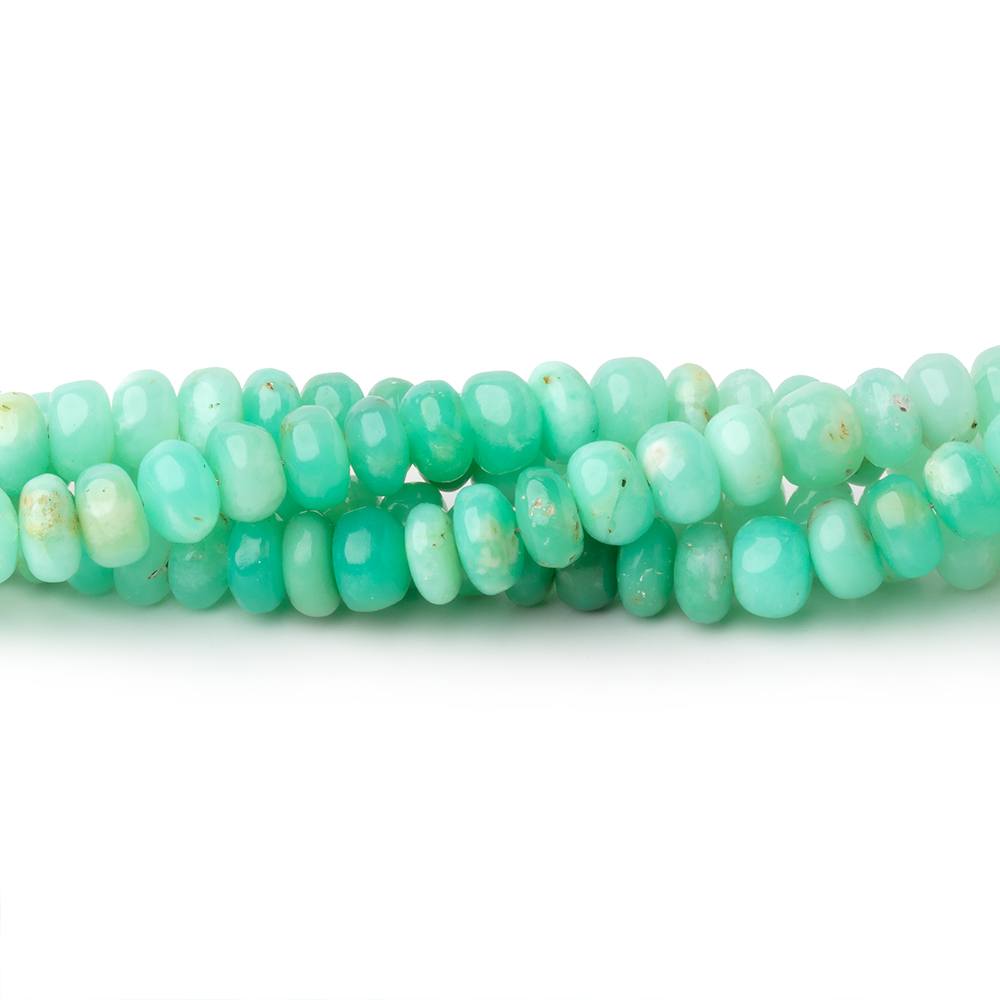4-5.5mm Green Tanzanian Opal Plain Rondelle Beads 18 inch 150 pieces - BeadsofCambay.com