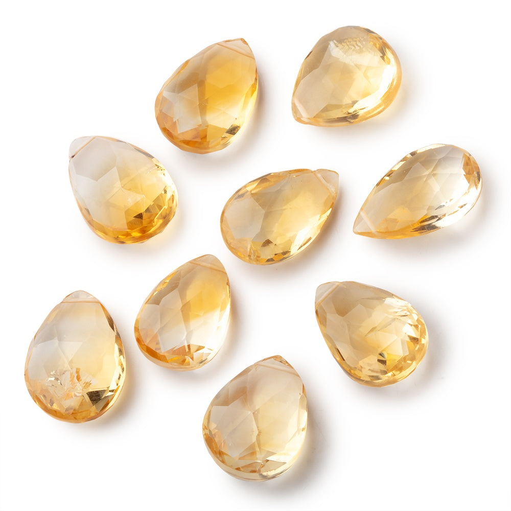 17-19mm Citrine Faceted Pear Focal Beads 1 piece - BeadsofCambay.com