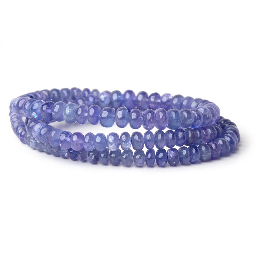 3-5mm Tanzanite Plain Rondelle Beads 15.5 inch 145 pieces A - BeadsofCambay.com