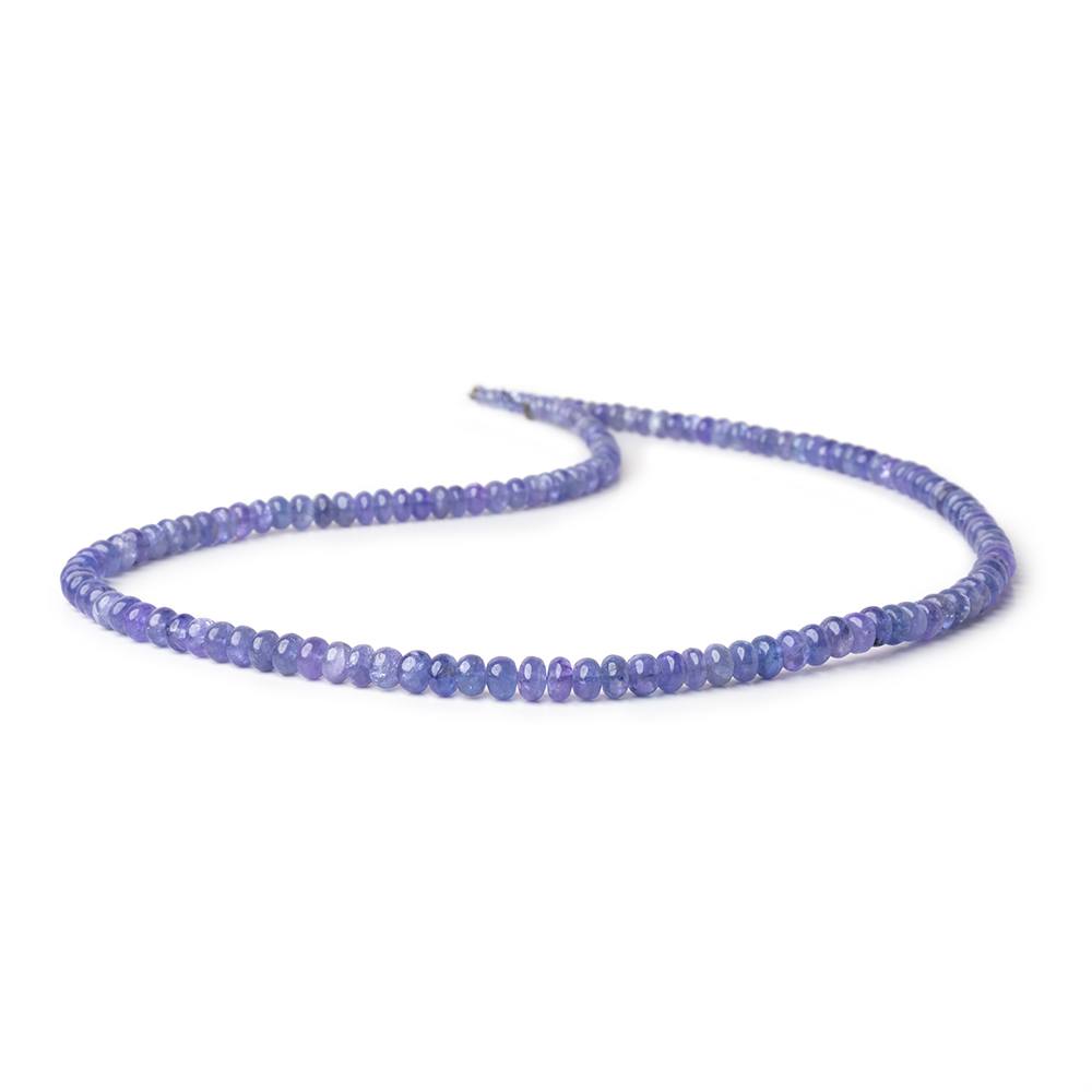 3-5mm Tanzanite Plain Rondelle Beads 15.5 inch 145 pieces A - BeadsofCambay.com