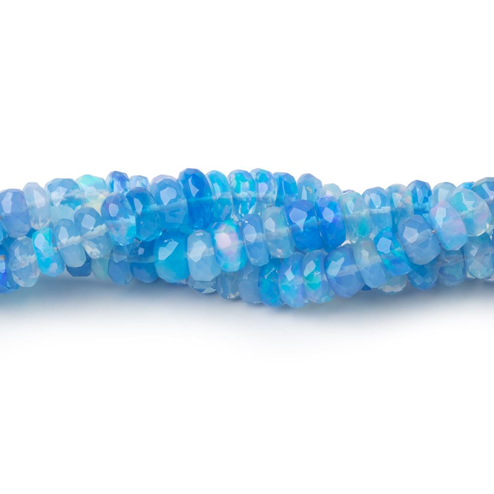 3.5-5.5mm Periwinkle Blue Ethiopian Opal Faceted Rondelles 16 inch 175 Beads AA - BeadsofCambay.com