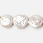 16-18mm Rosé White Coin Freshwater Pearls 15.5 inch 23 Beads- BeadsofCambay.com