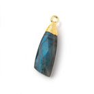 27x8mm Gold Leafed Labradorite Fancy Shape Pendant 1 piece - BeadsofCambay.com