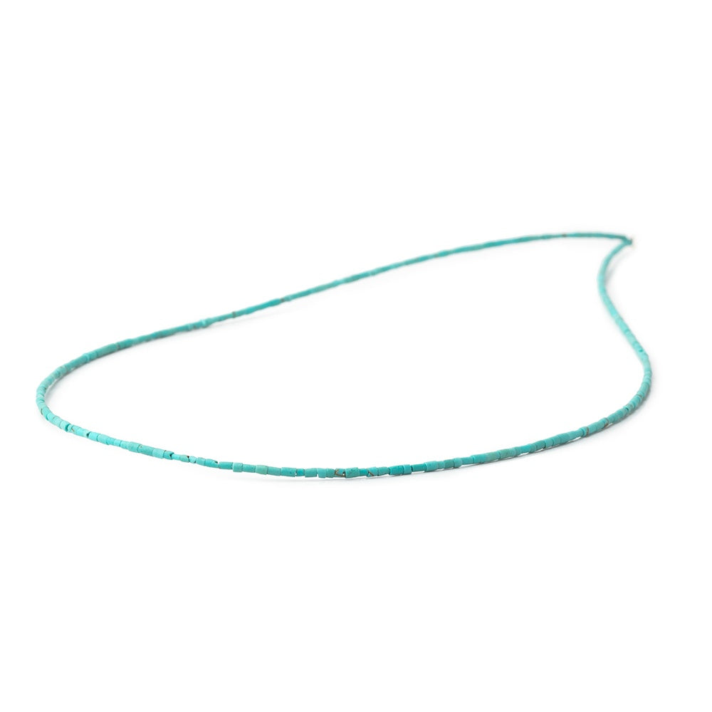 1mm Turquoise Howlite Plain Tube Beads 15.5 inch 350 pieces - BeadsofCambay.com