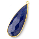 46x17mm Vermeil Bezel Lapis Lazuli Faceted Pear Pendant 1 piece - Beadsofcambay.com
