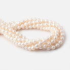 7.5-8mm Off White Off Round Freshwater Pearls 15.5 inch 48 Beads - BeadsofCambay.com