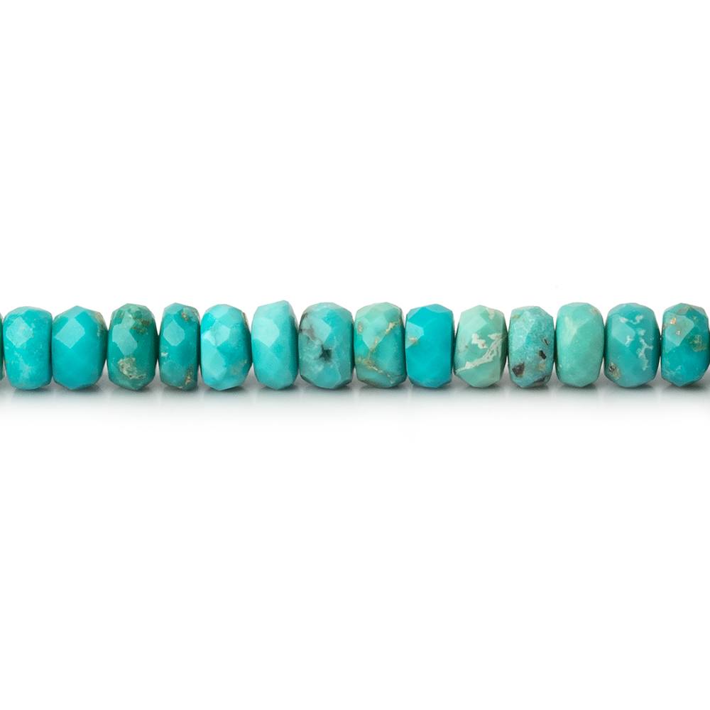 3.5-4.5mm Sleeping Beauty Turquoise Faceted Rondelle 16 inch 175 Beads - BeadsofCambay.com