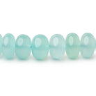 6-8mm Seafoam Blue Chalcedony Plain Rondelle Beads 16 inch 80 pieces - BeadsofCambay.com