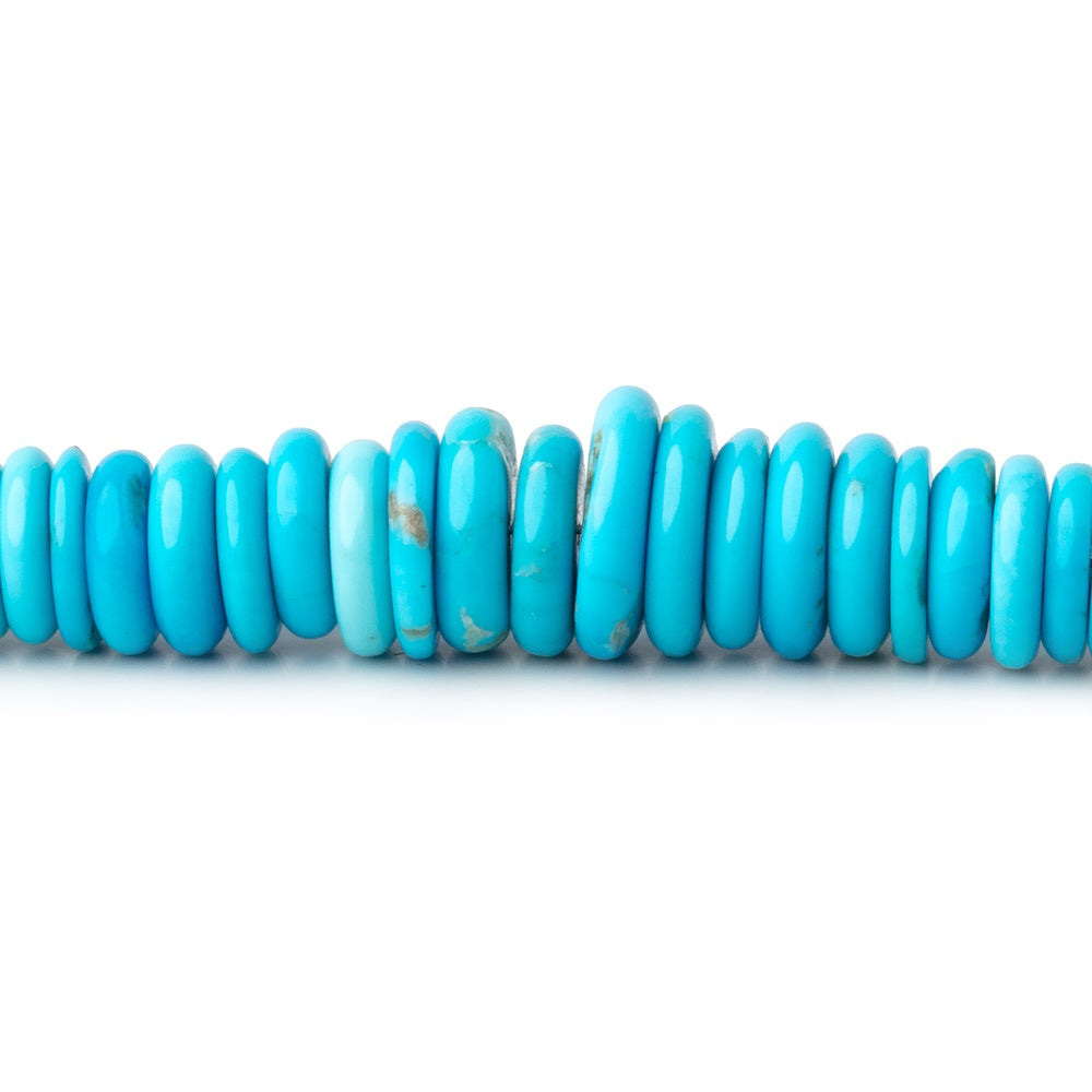 4-10mm Sleeping Beauty Turquoise Plain Heshi Beads 18 inch 255 pieces AA - BeadsofCambay.com