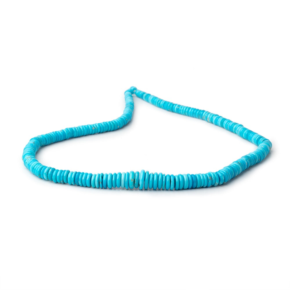 4-10mm Sleeping Beauty Turquoise Plain Heshi Beads 18 inch 255 pieces AA - BeadsofCambay.com