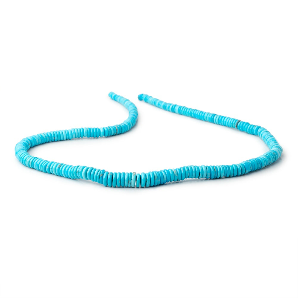 4-7.5mm Sleeping Beauty Turquoise Plain Heishi Beads 18 inch 255 pieces AA - BeadsofCambay.com