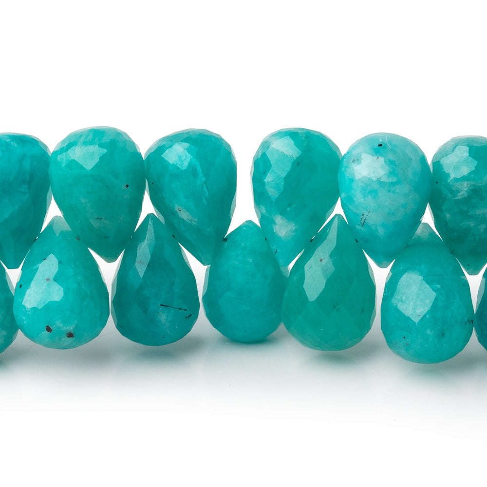 12x8mm Amazonite Faceted Tear Drop Beads 8 inch 50 pieces AA - BeadsofCambay.com