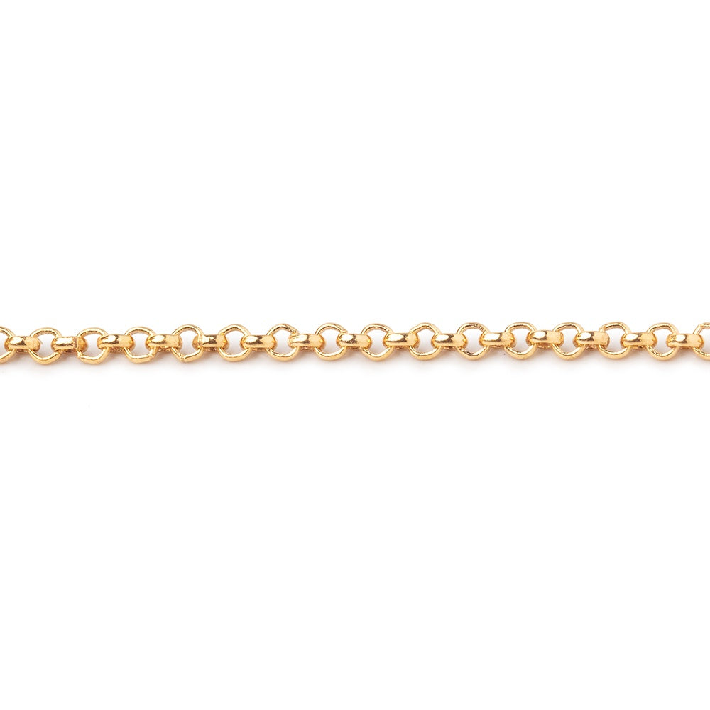 3 Feet - 1.8mm 22kt Gold plated Rolo Link Chain - BeadsofCambay.com