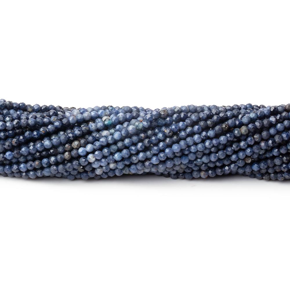 2mm Shaded Blue Sapphire Micro Faceted Round 12.5 inch 185 Beads - BeadsofCambay.com